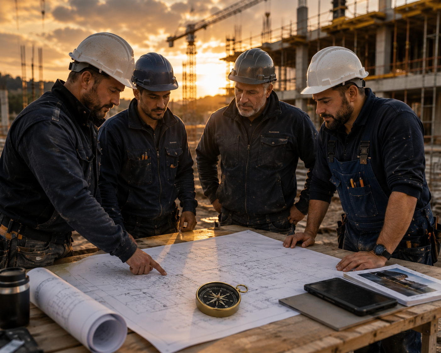 Trusted construction and trade professionals working on a property project