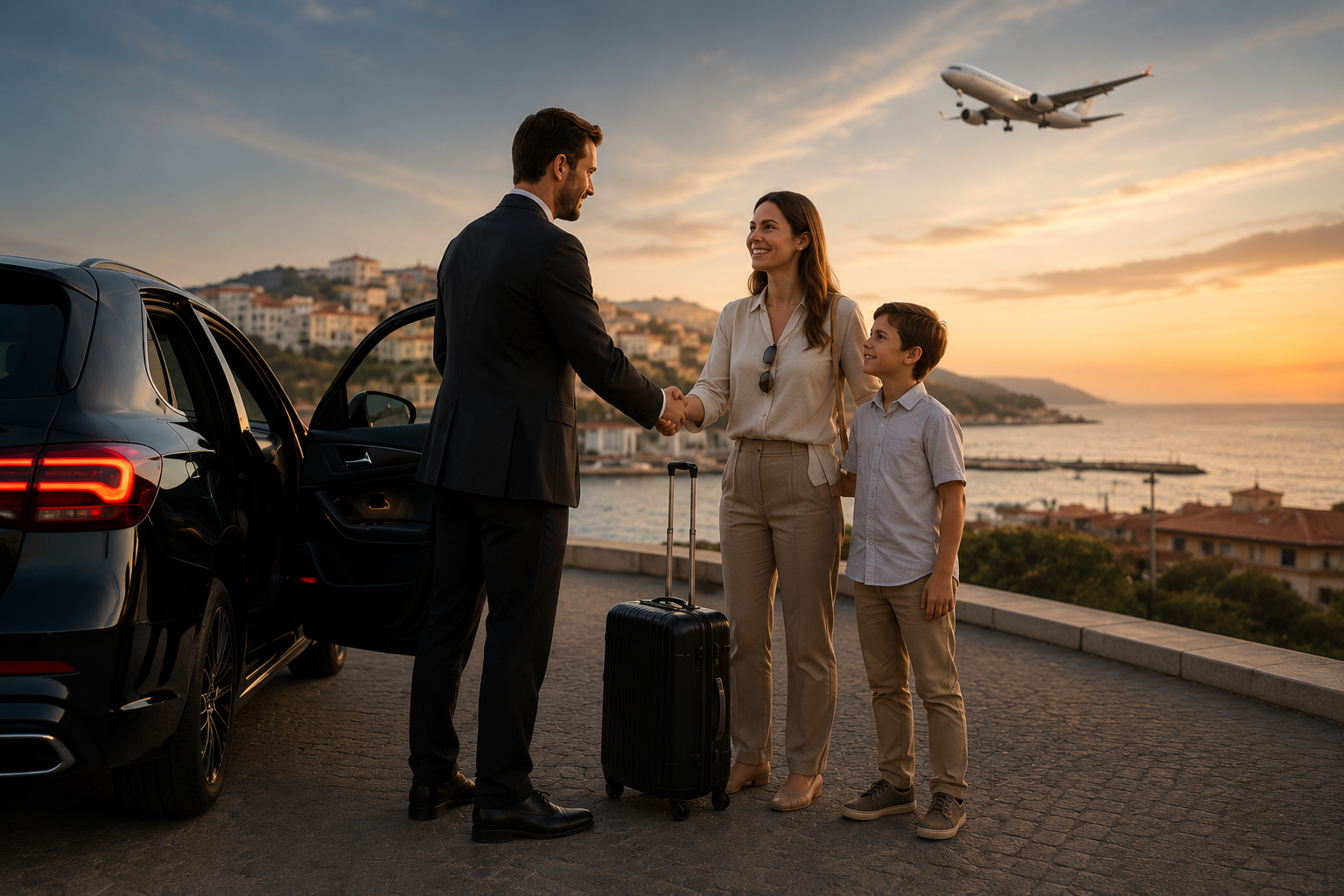 Relocation professionals welcoming clients to their new home